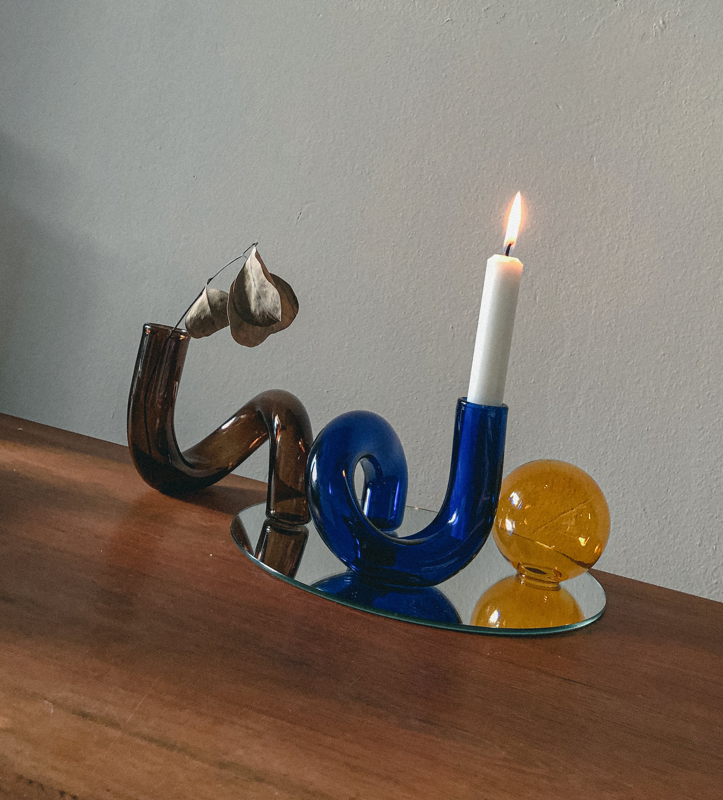 The Squiggle Candle Holder & Vase in Espresso by PROSE Décor