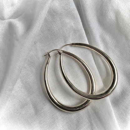 Teardrop Hoop Earrings by Veronique 925 Silver