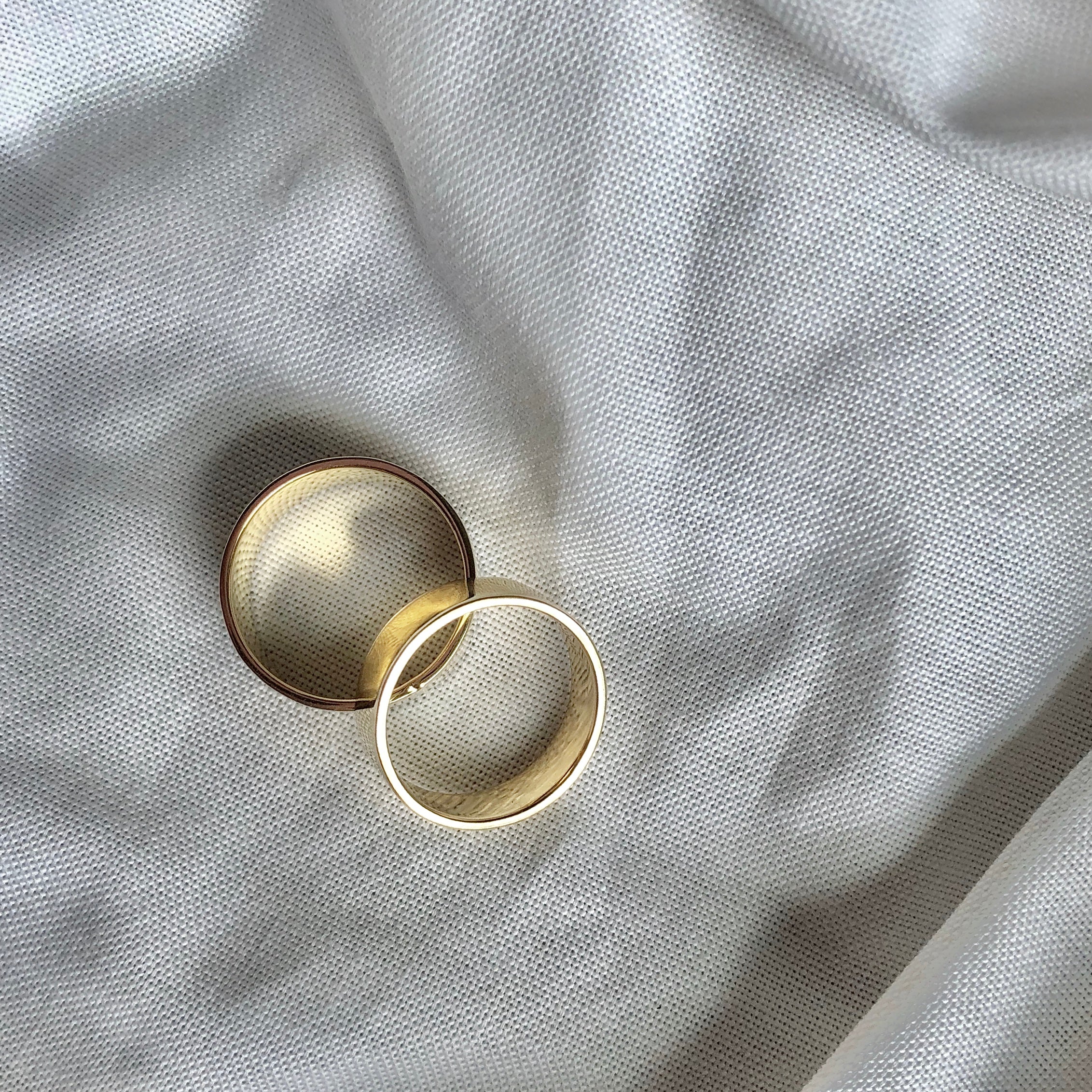 Thick Flat Band Rings by Veronique 925 Silver
