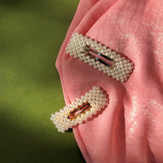 Rectangular Pearl Barrettes by Veronique