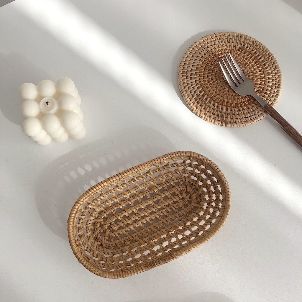 Handwoven Rattan Cutlery Tray  by PROSE Tabletop