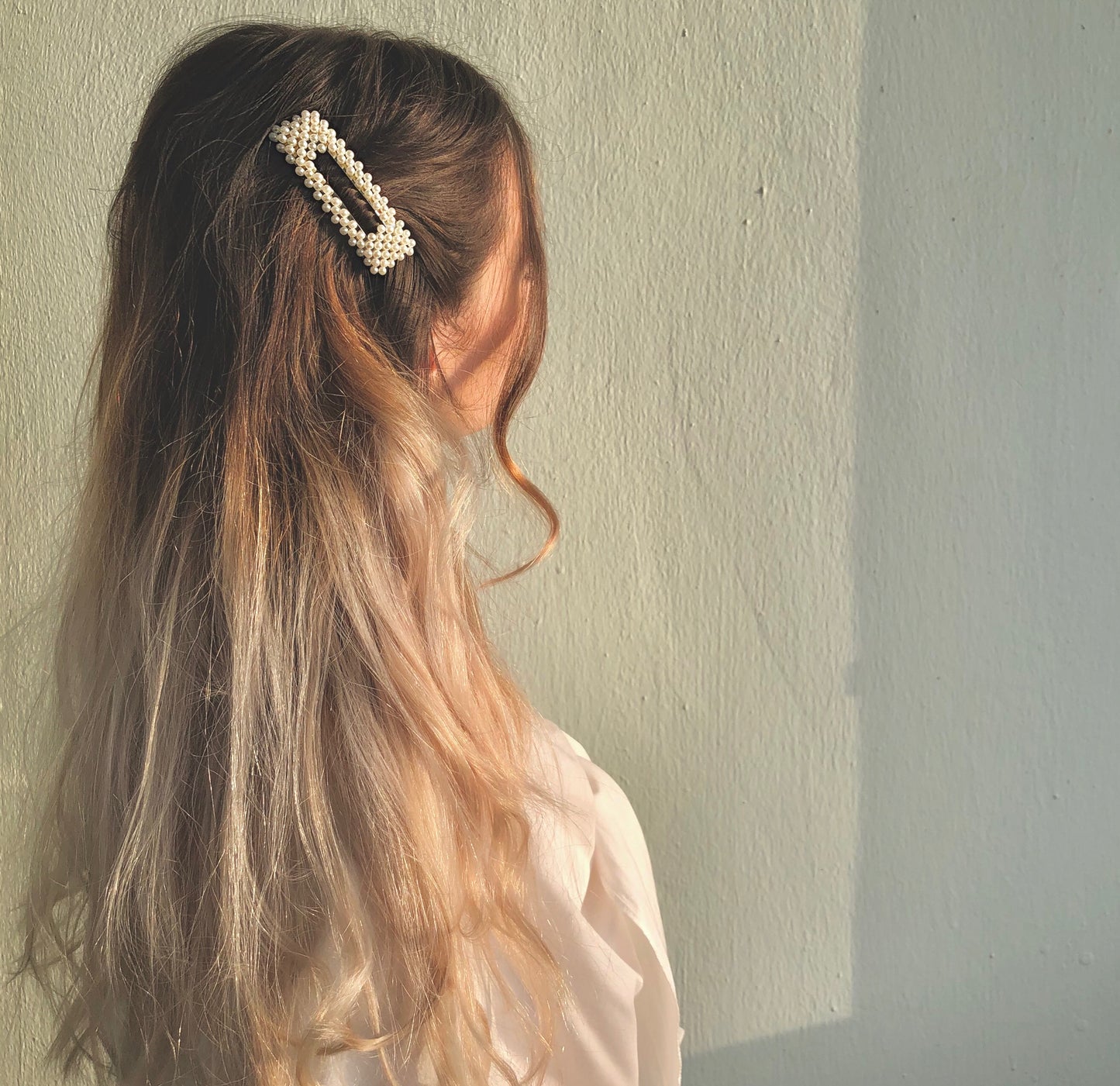 Rectangular Pearl Barrettes by Veronique