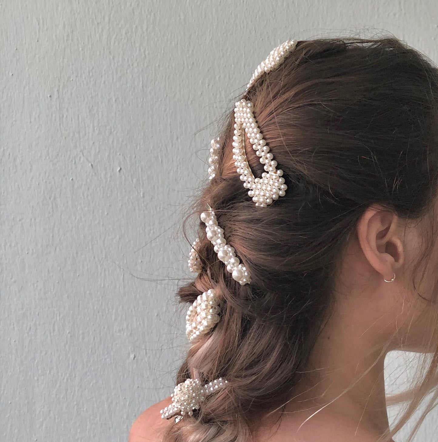 Triangular Pearl Barrettes by Veronique