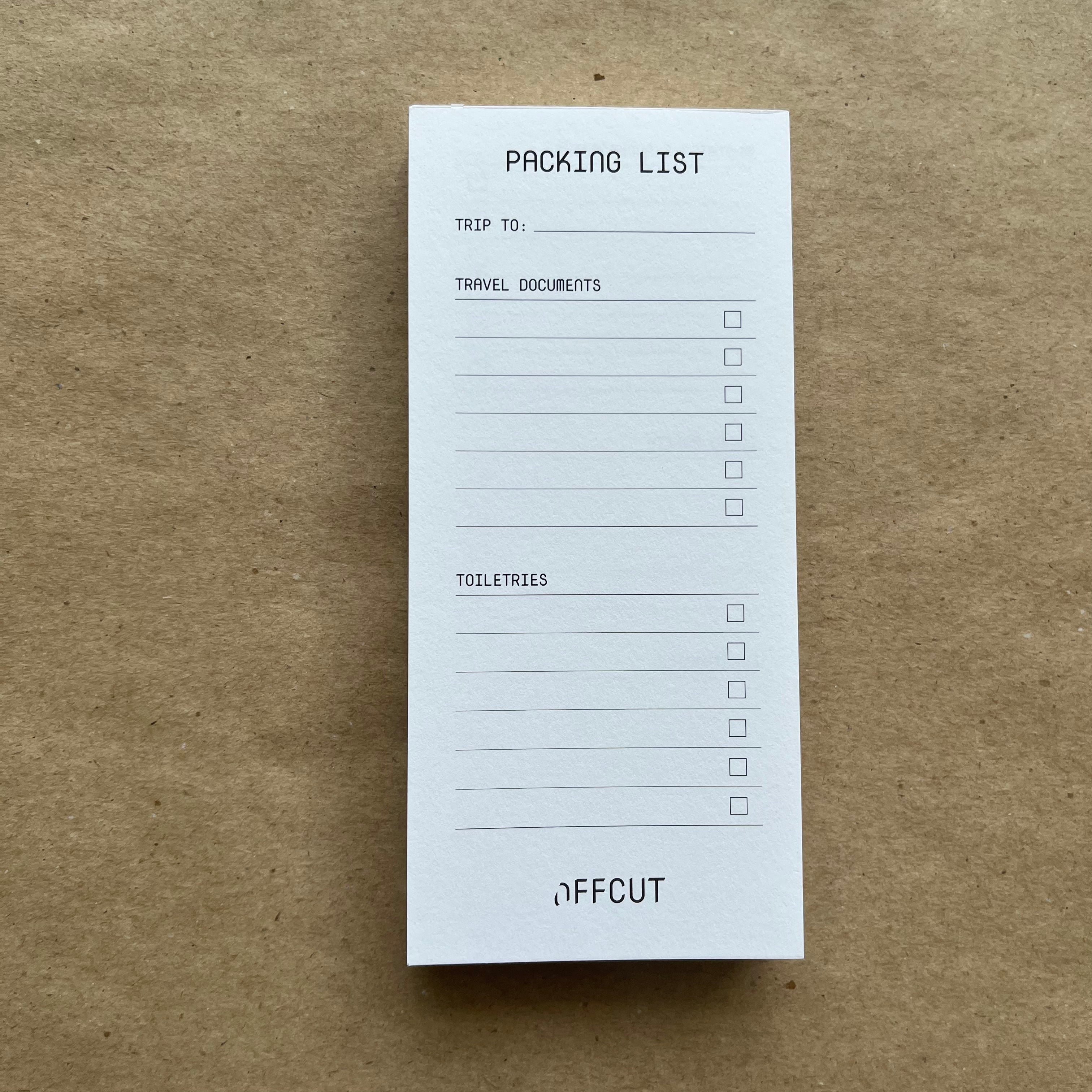 Packing List by OFFCUT