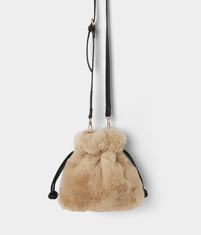 Fuzzy Crossbody Sling Bag in Alpaca  by Veronique