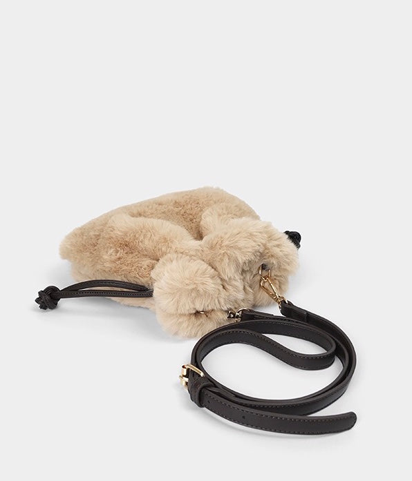 Fuzzy Crossbody Sling Bag in Alpaca  by Veronique