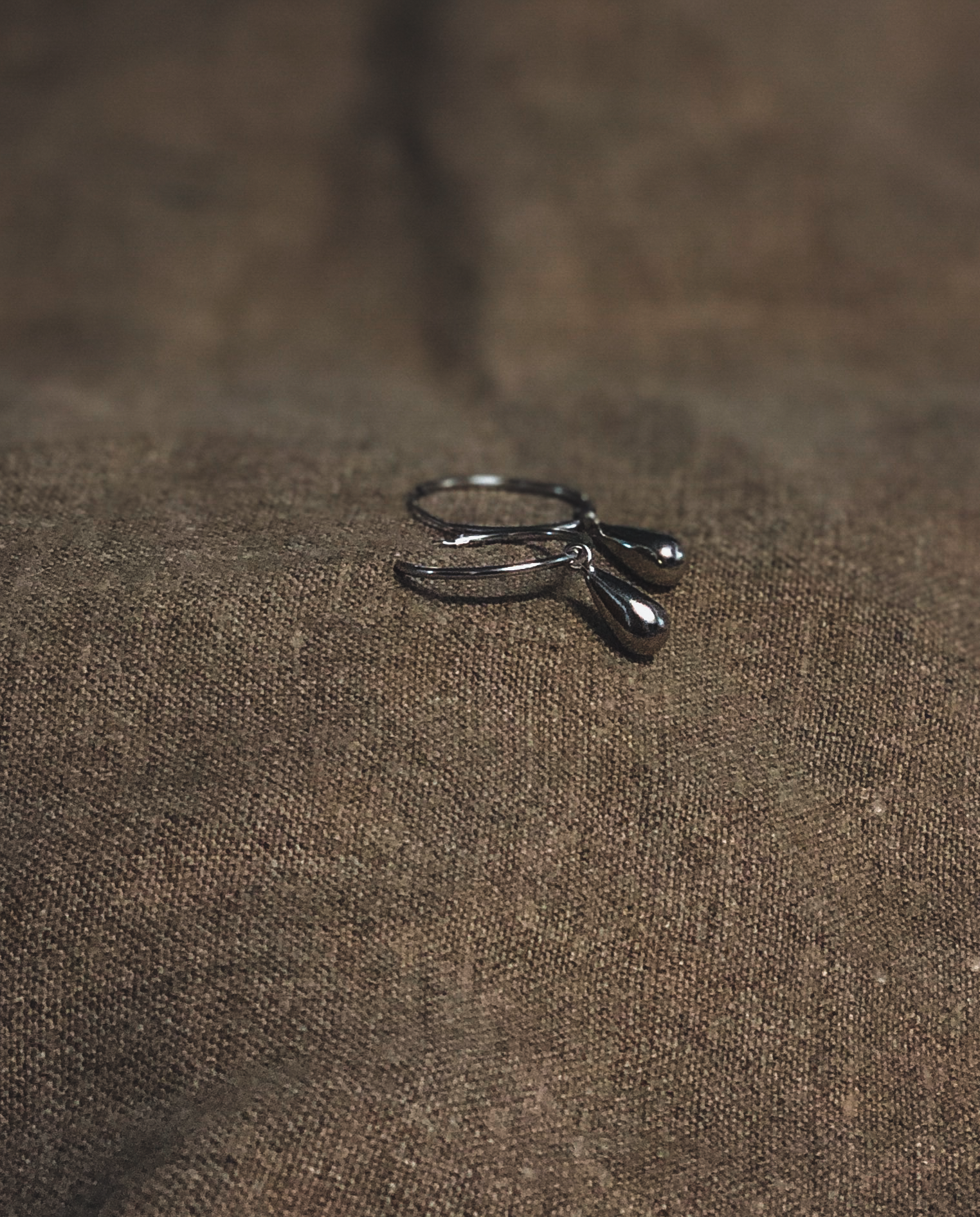 Teardrop Dangle Hoop Earrings by Veronique 925 Silver