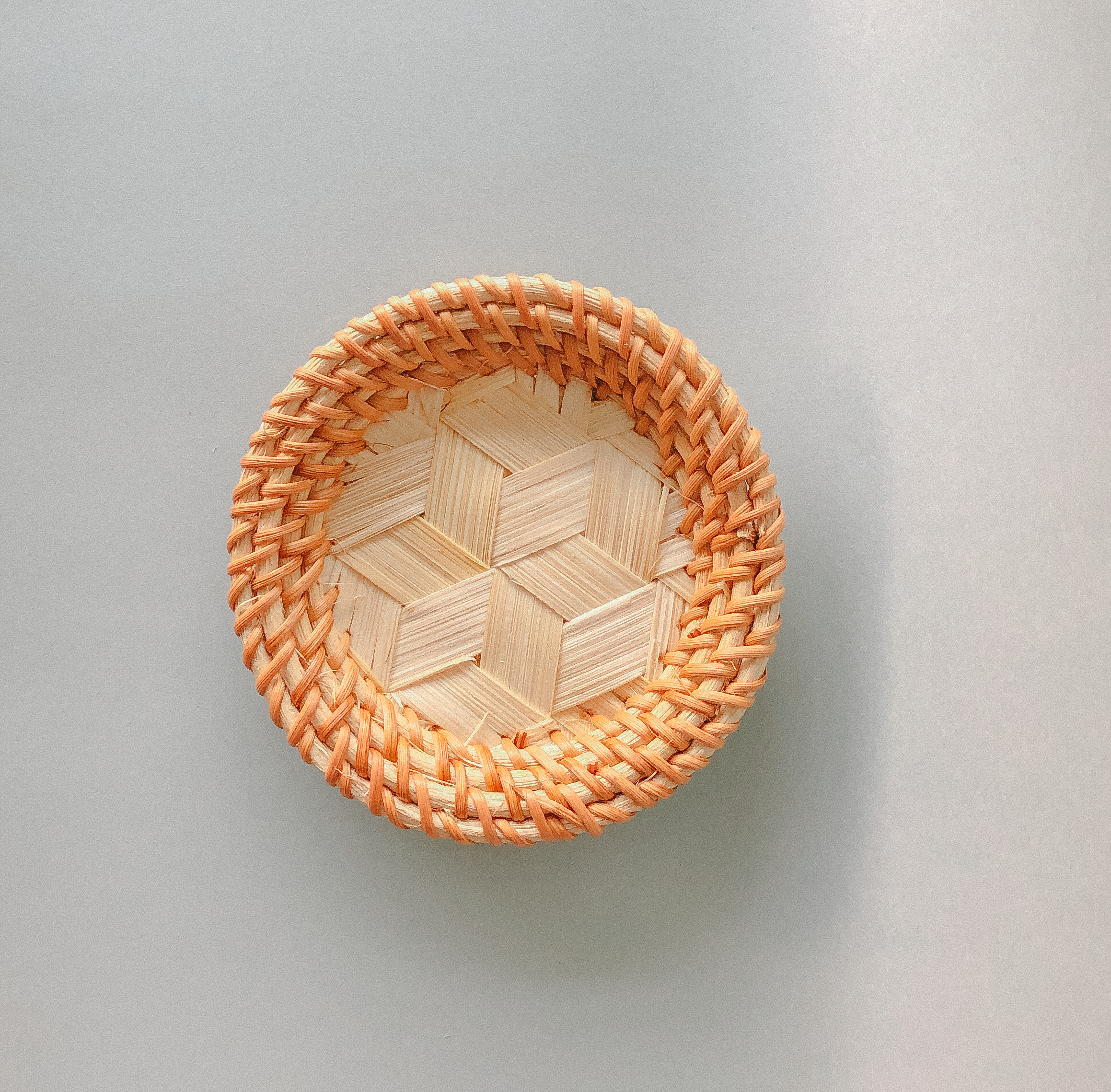 Handwoven Contrast Rattan Coasters  by PROSE Tabletop