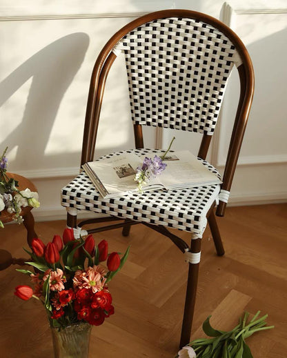 French Bistro Chair in Mono Check by PROSE Décor