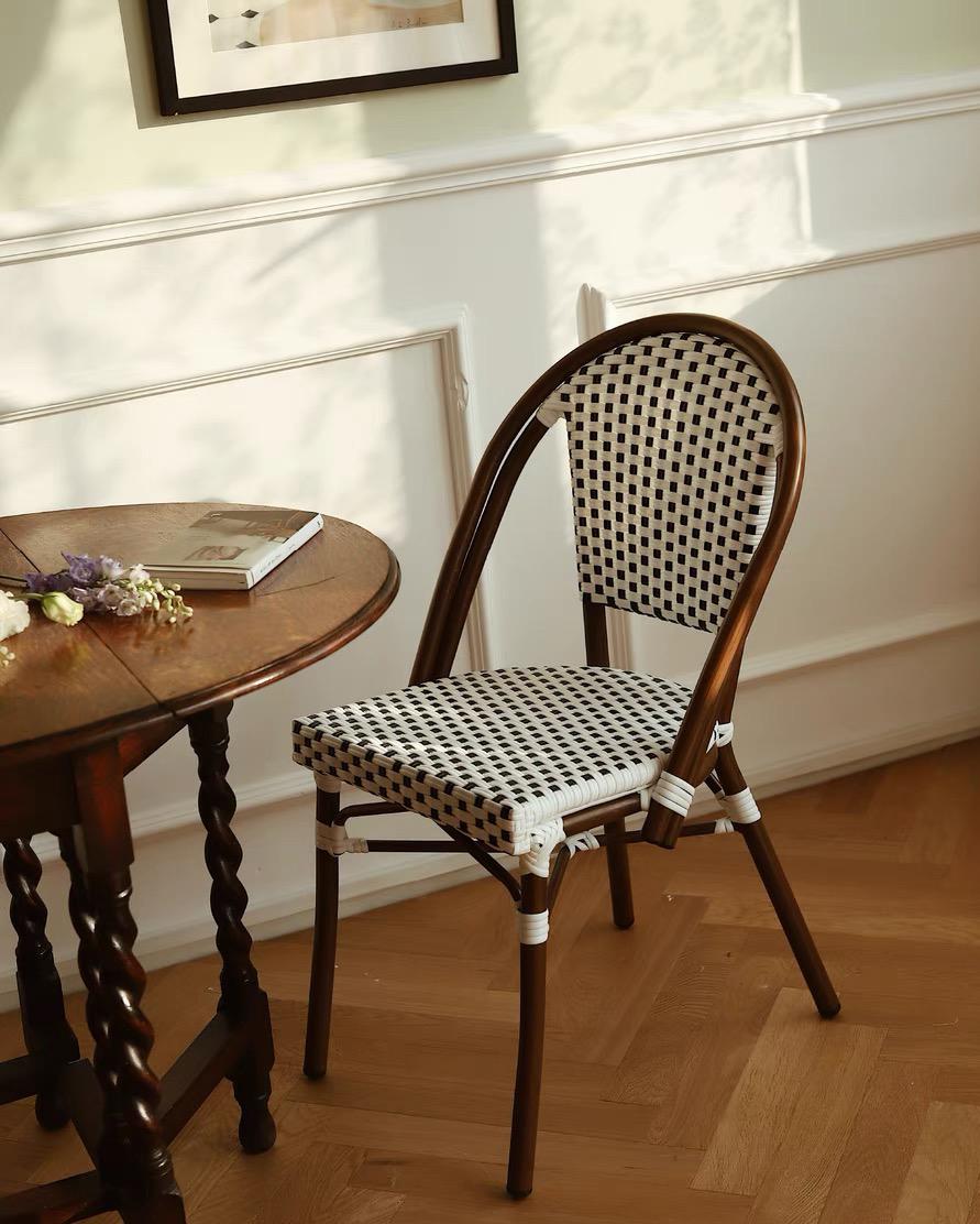 French Bistro Chair in Mono Check by PROSE Décor