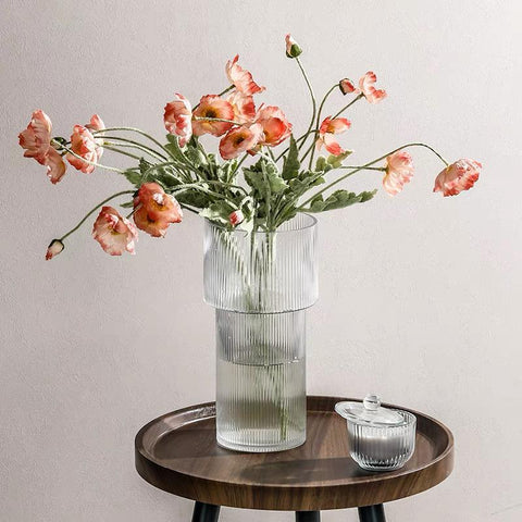 Akira Clear Ripple Vase by PROSE Botanical