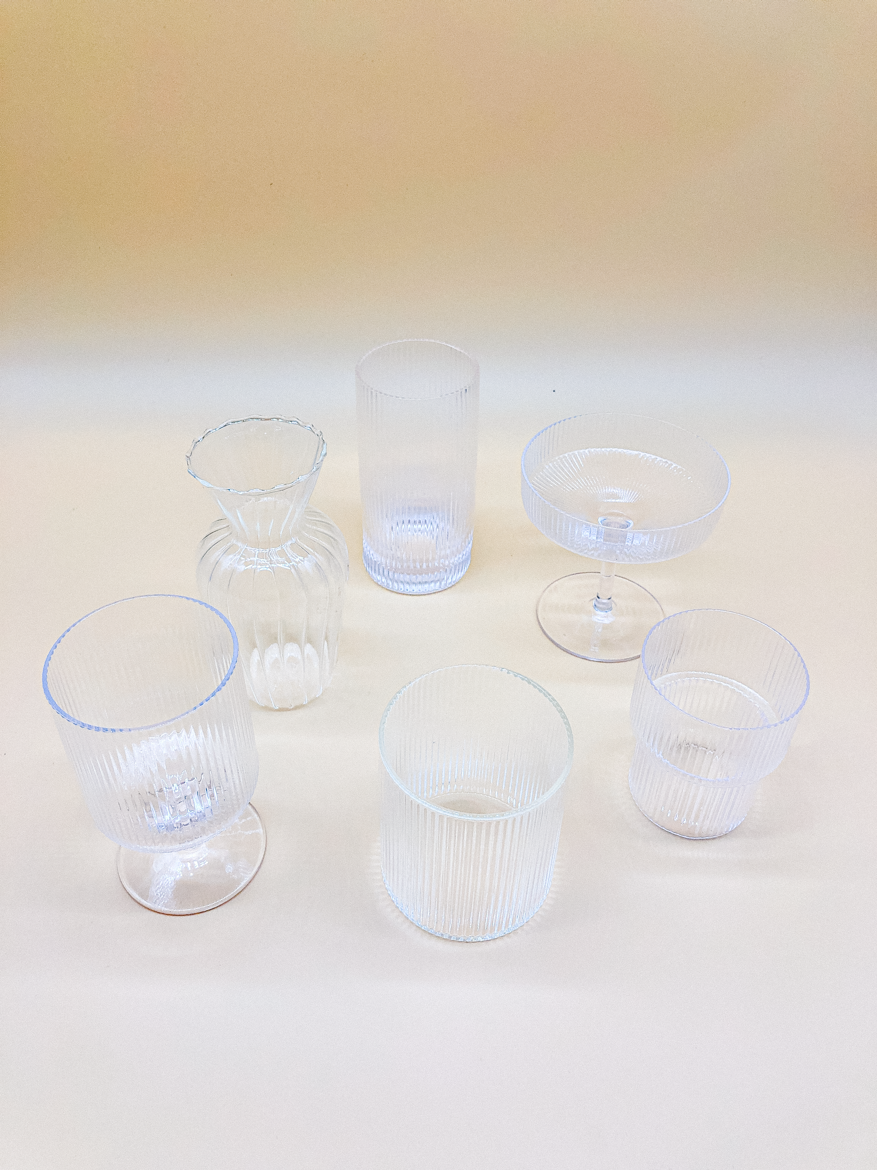 Vintage Style Ripple Water Glass by PROSE Tabletop