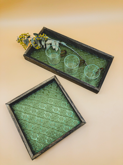 Vintage Style Reversible Tray (Green) by PROSE Tabletop