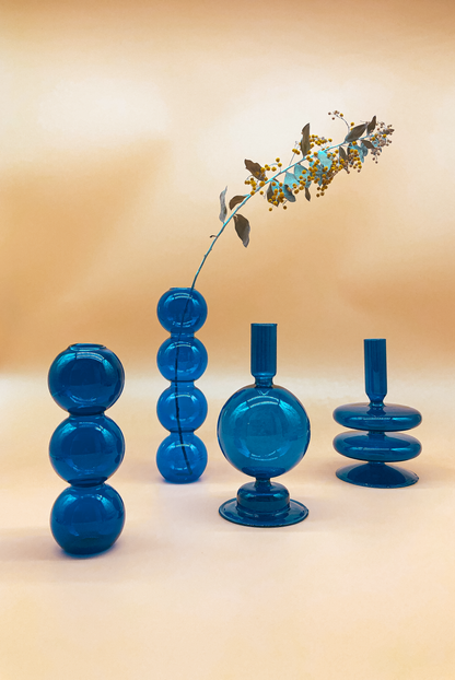 Double Decker Candle Holder in Ultramarine by PROSE Décor