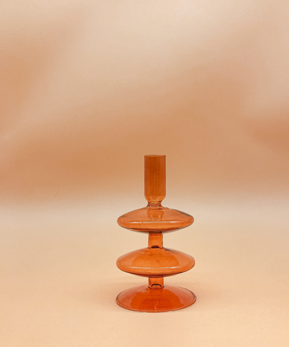 Double Decker Candle Holder in Amber by PROSE Décor