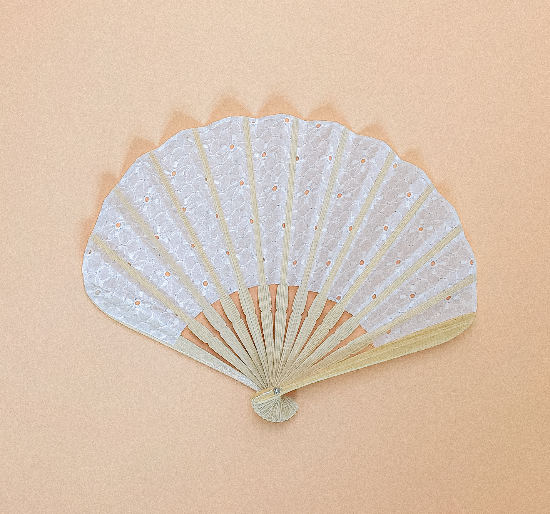 White Broderie Fan by PROSE Décor