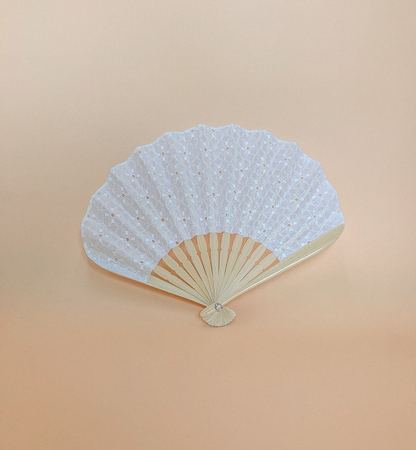 White Broderie Fan by PROSE Décor