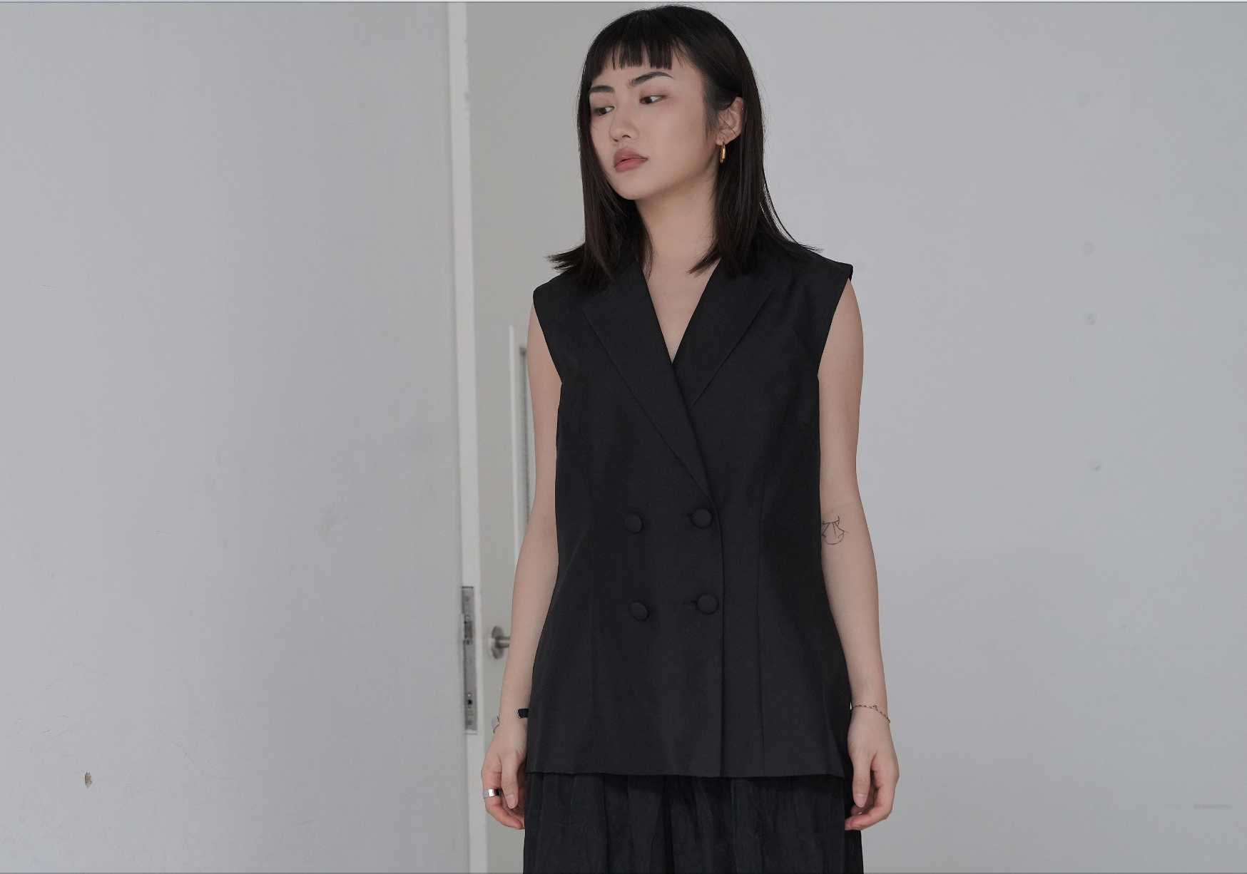 Shantung Silk Blazer Vest #45