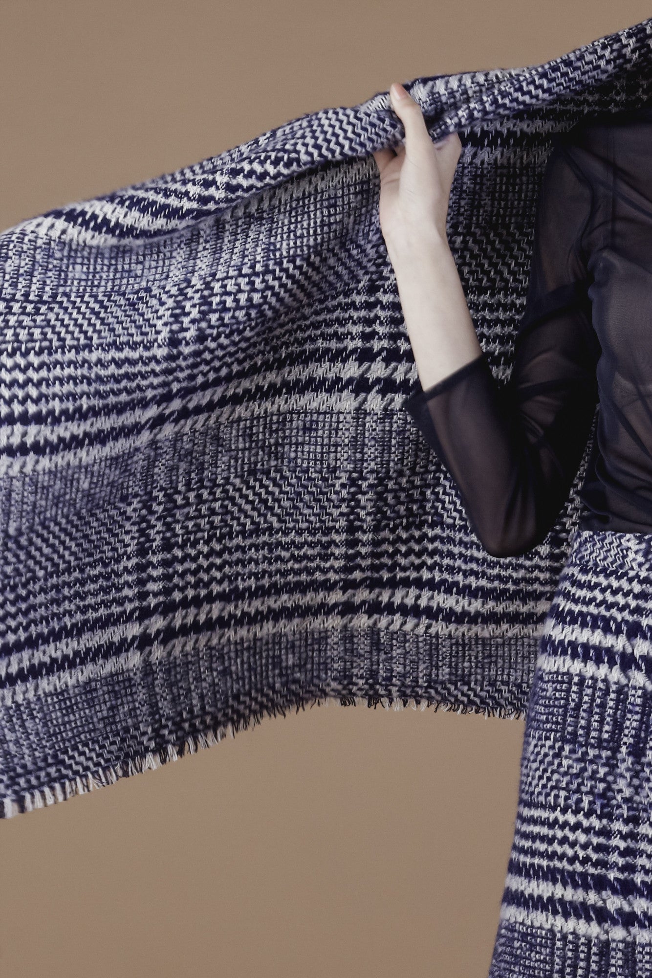 Wool Blend Tweed Blanker Poncho #31