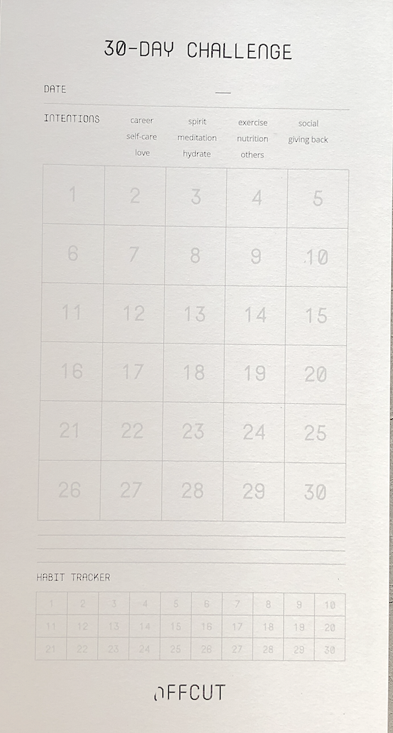 30 Day Challenge Notepad by OFFCUT