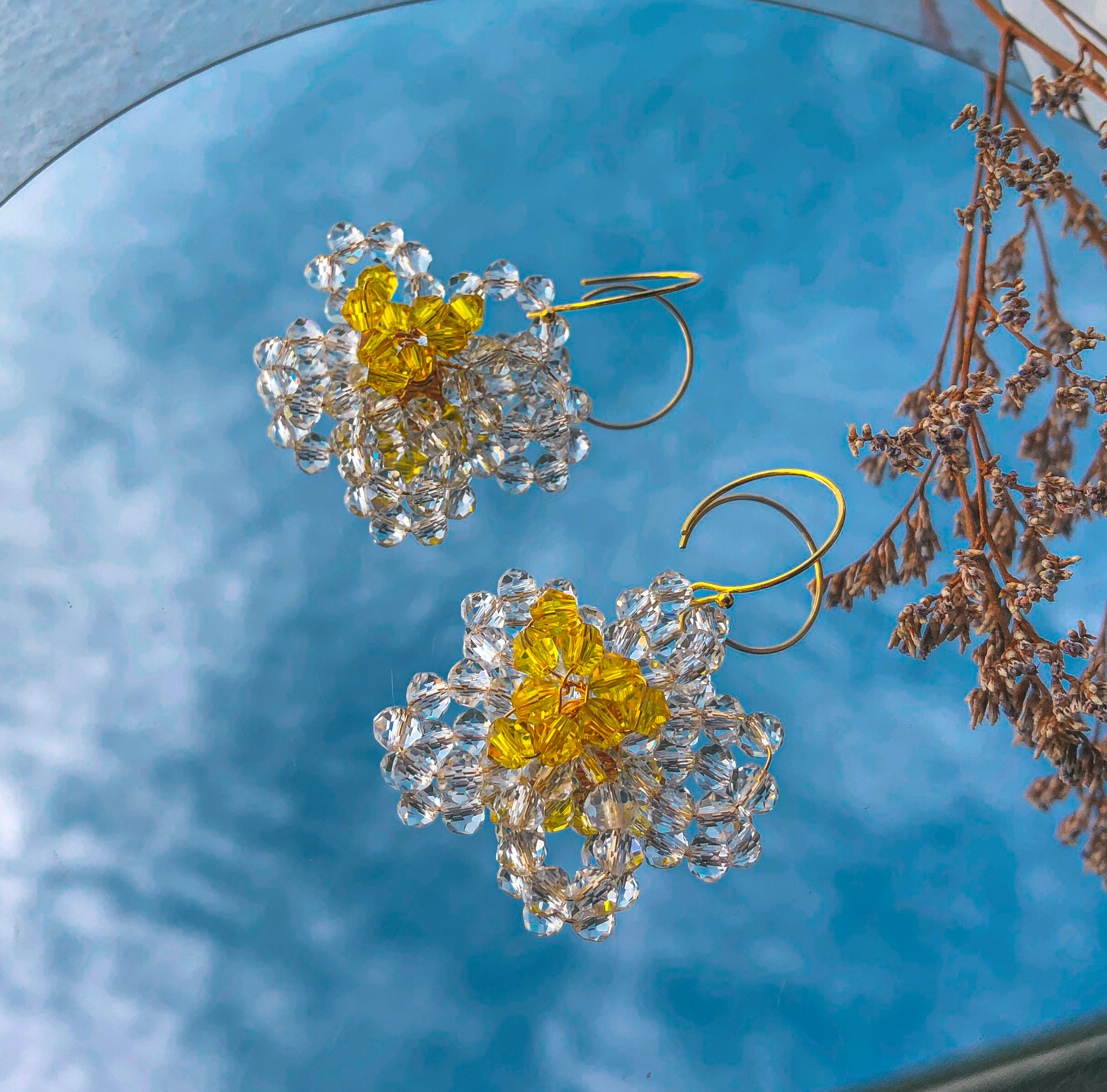 Aubree Beaded Flower Earrings by Veronique