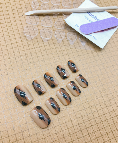 Ikat Press On Nails (Custom) by Veronique