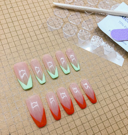 Neon Tips Press On Nails (Custom) by Veronique