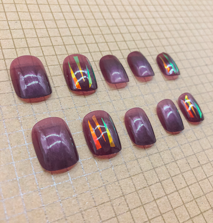 Deep Purple Press On Nails (Custom) by Veronique