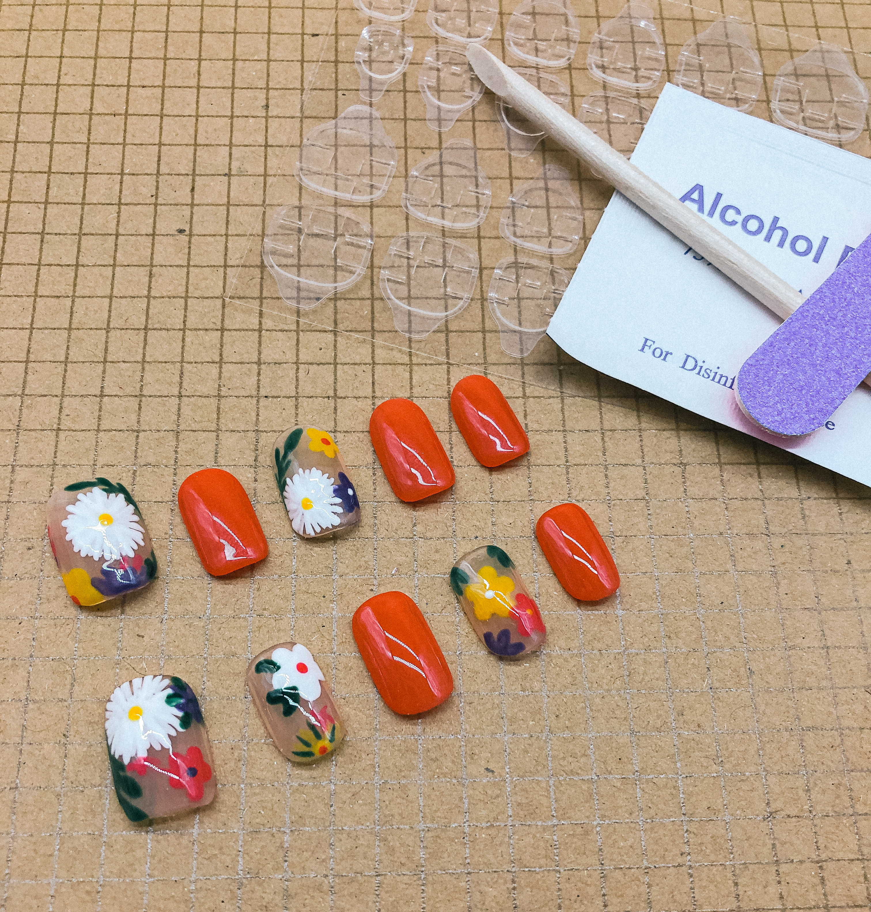 Orange Blossom Press On Nails (Custom) by Veronique