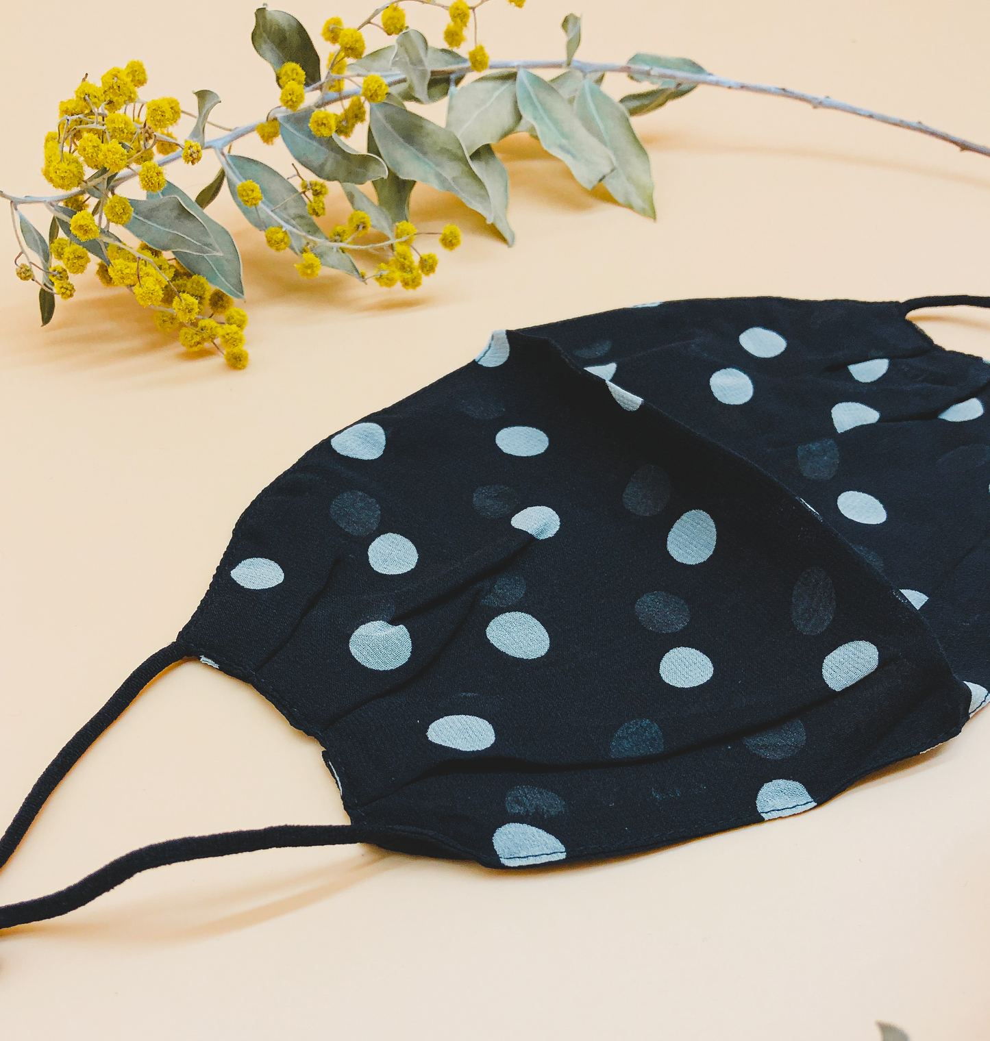 Polka Dot Gauze Reusable Face Mask by Veronique