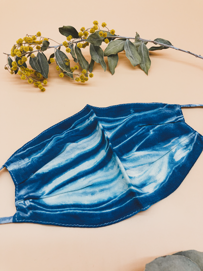 Indigo Tie Dye Reusable Mask (Set of 2) by Veronique