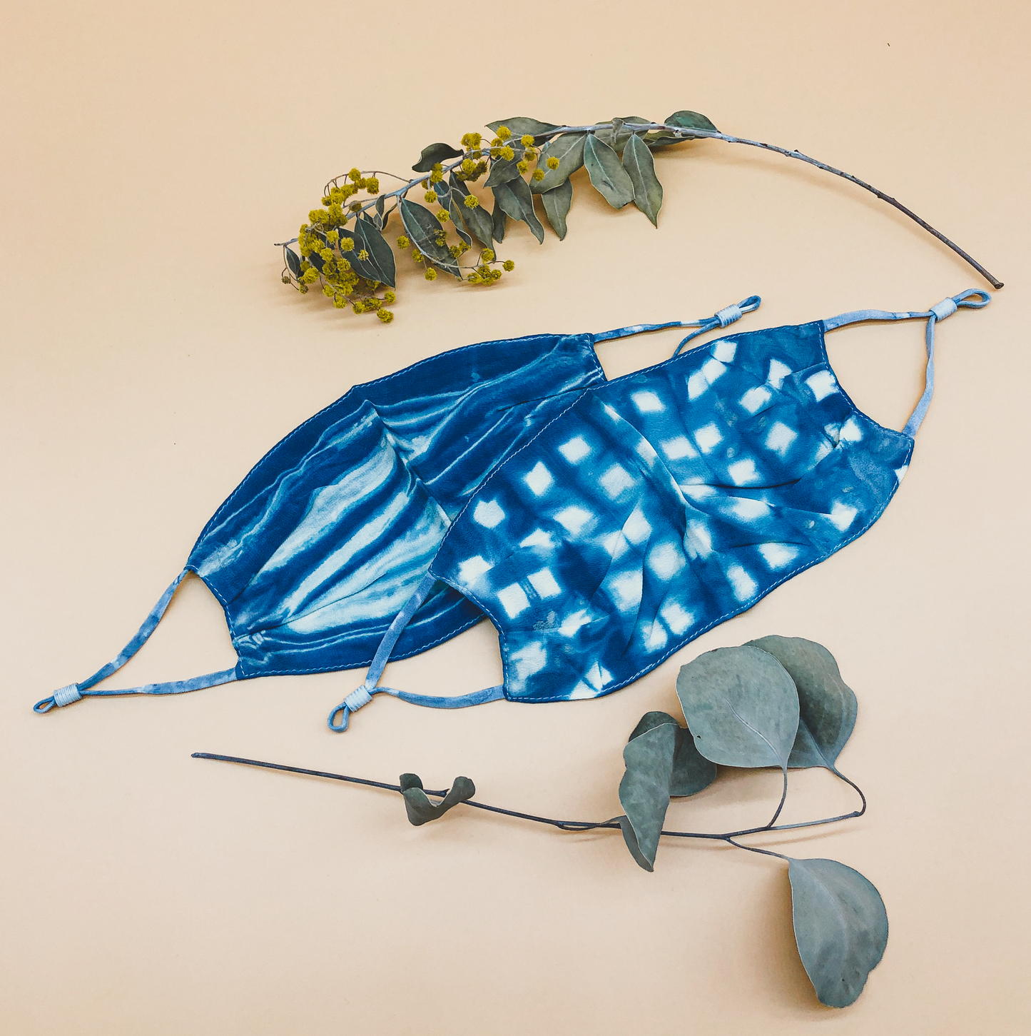 Indigo Tie Dye Reusable Mask (Set of 2) by Veronique