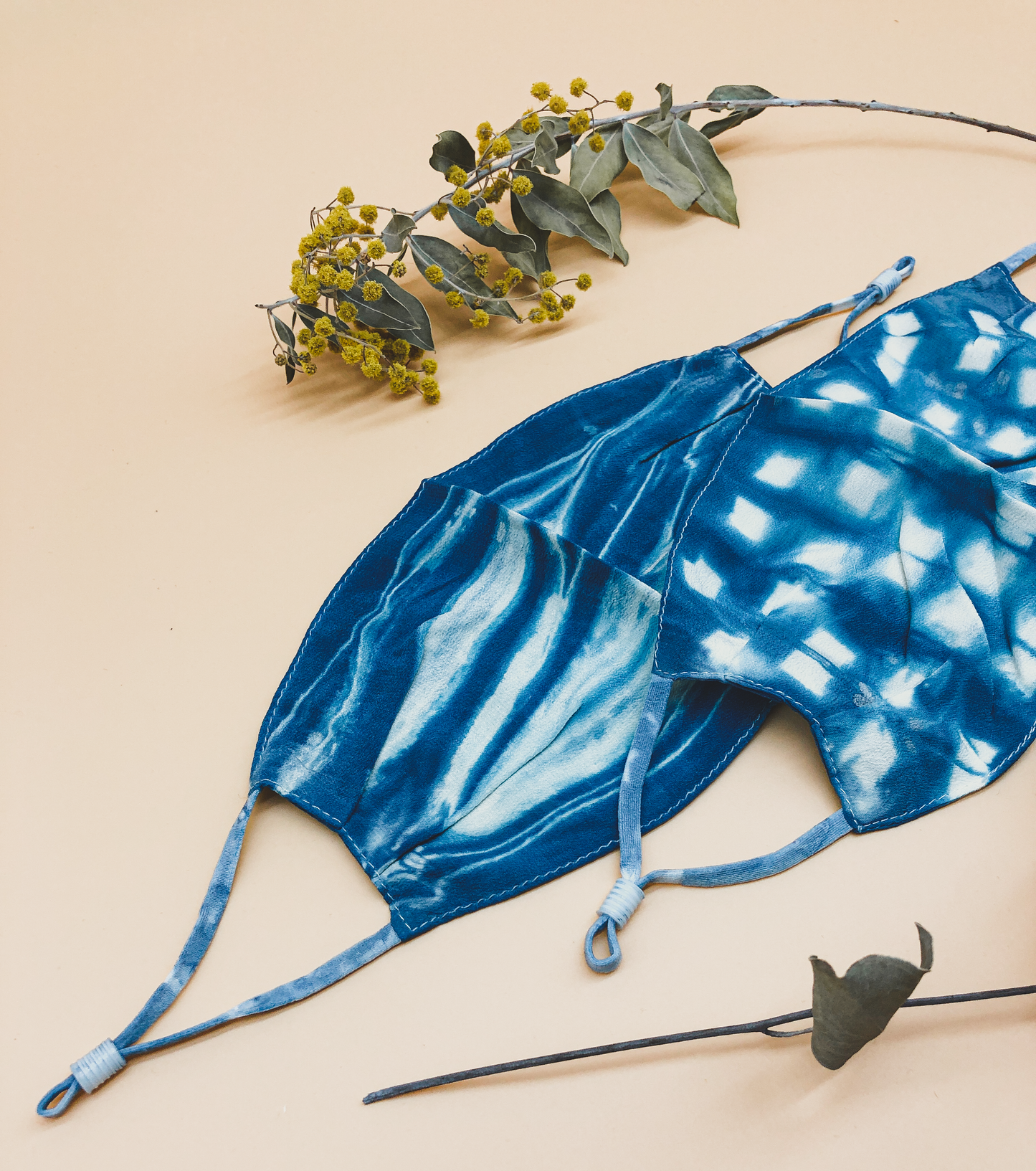 Indigo Tie Dye Reusable Mask (Set of 2) by Veronique