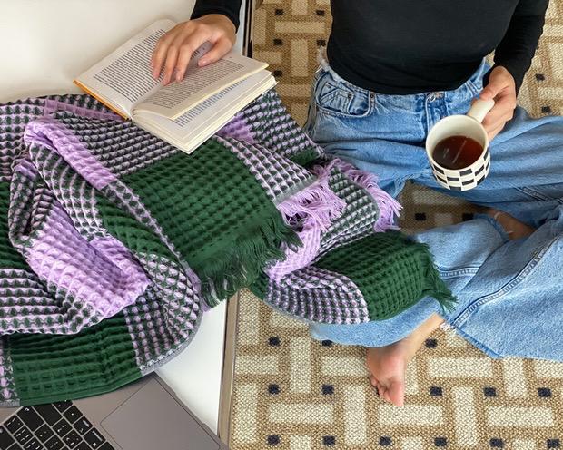 Waffle Afghan Throw by PROSE Décor