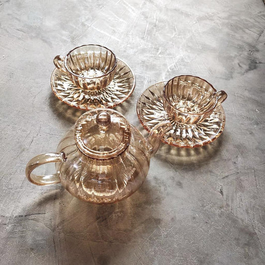 Vintage Carnival Glass Teapot Set by PROSE Tabletop