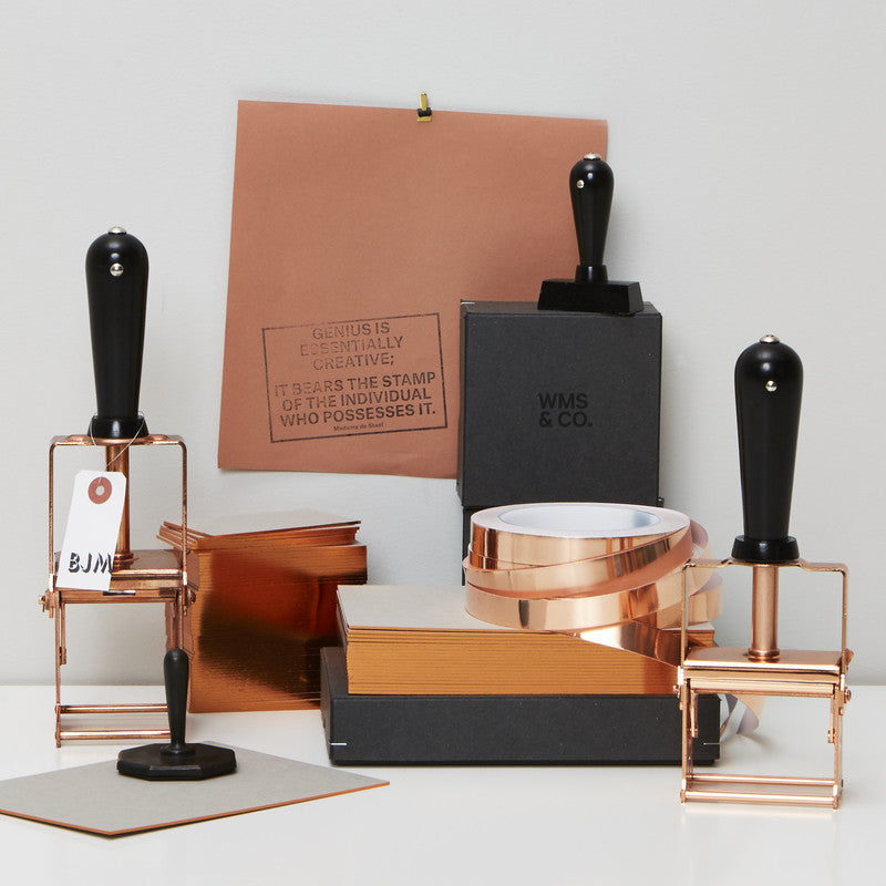 Self-Inking Rubber Stamp Copper + Black