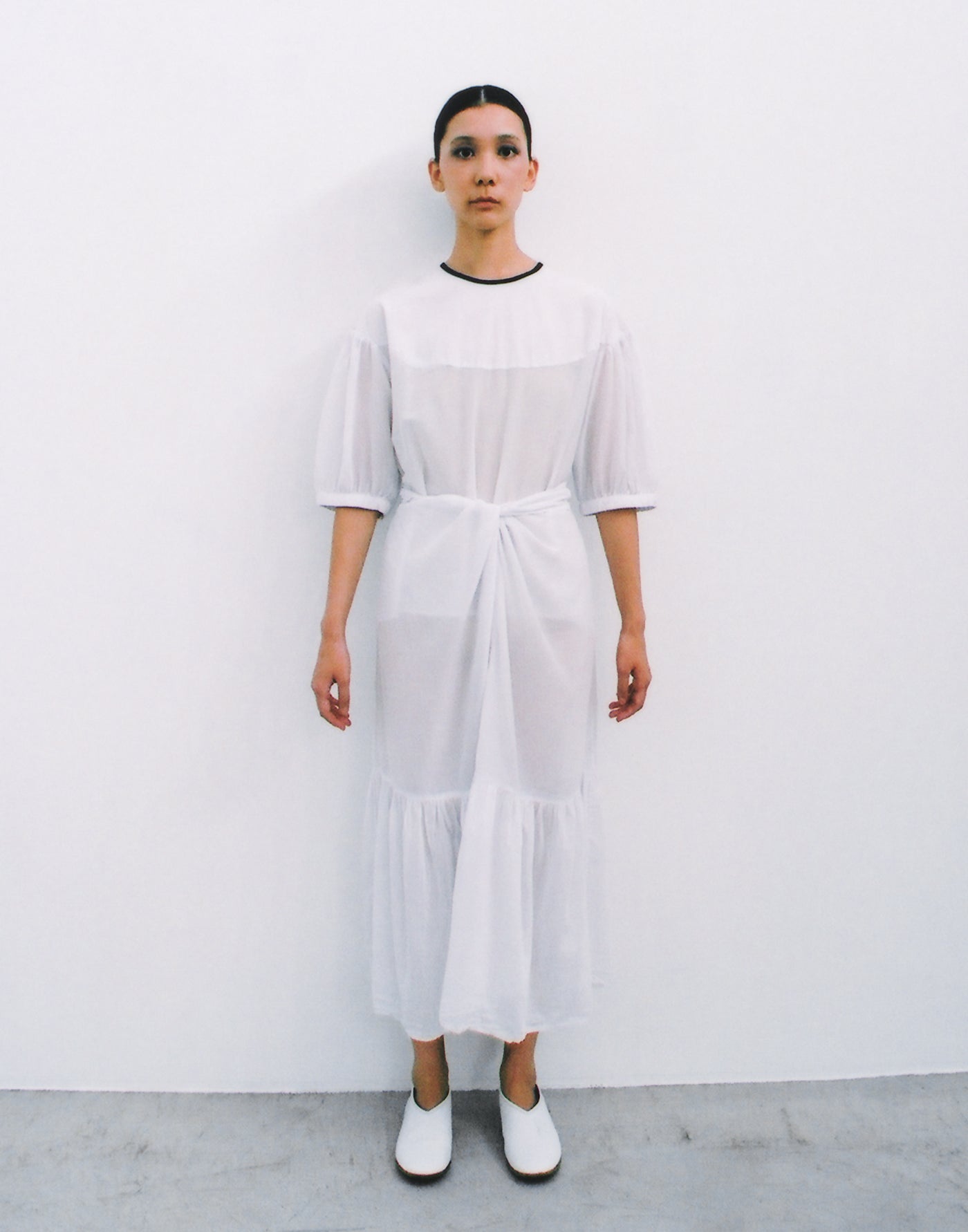 Cotton Silk Round Sleeved Dress by Cosmic Wonder