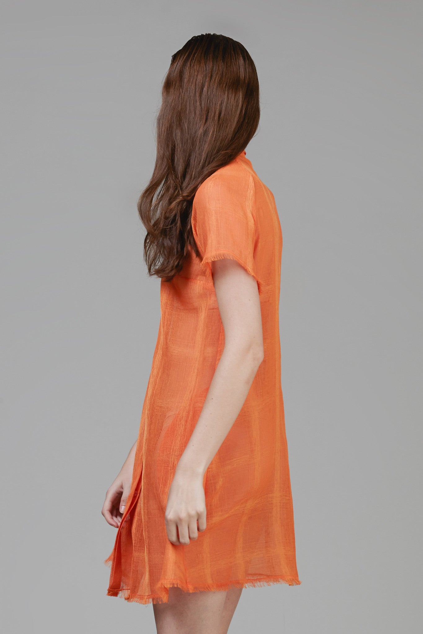 Jacquard Linen Organza Shirt Dress #43